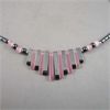 Image 2 : Pink Cat's Eye & Hematite Necklace and Anklet  Set