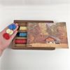 Image 1 : Vintage Wooden Poker Chip Storage Box With Chips