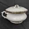 Image 1 : Antique Dresden Semi Porcelain Chamber Pot with Gold Trim