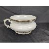 Image 2 : Antique Dresden Semi Porcelain Chamber Pot with Gold Trim