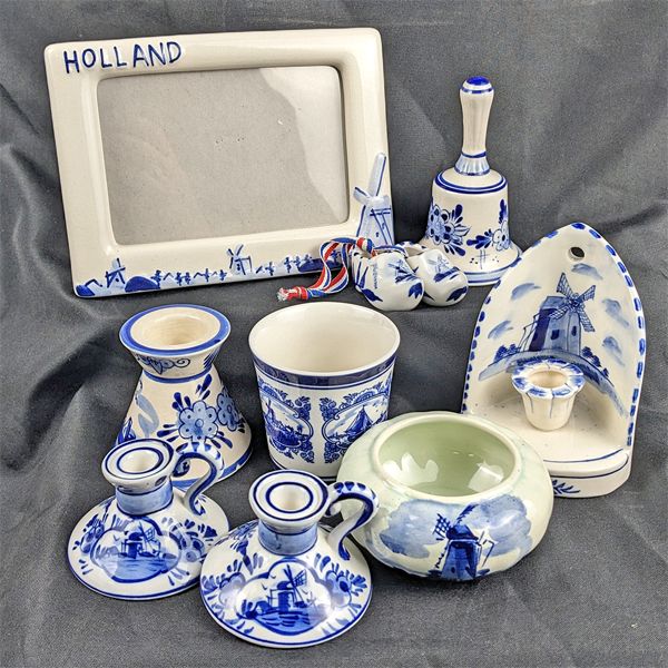 Set of Delft Blue Porcelain From Holland