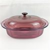 Image 1 : Vintage Cranberry Pyrex Roaster 