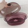 Image 3 : Vintage Cranberry Pyrex Roaster 