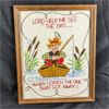 Image 1 : Vintage Framed Fishing Embroidery 