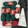 Image 1 : Lot of 6 Unused Skeins of Yarn with Styrofoam Tree Form
