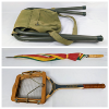 Image 1 : Set of 3 Outdoor Items - Camp Chair, Umbrella & Spalding Tennis Racket