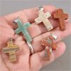 Image 2 : Set of 5 Gemstone Cross Pendants