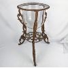 Image 1 : Large Wrought Iron & Glass Candle / Plant Holder Stand