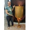 Image 2 : SUPER RARE!  Vintage Gold Gilt Candelabra Style Table Lamp 57" Tall - with Multi Light Function