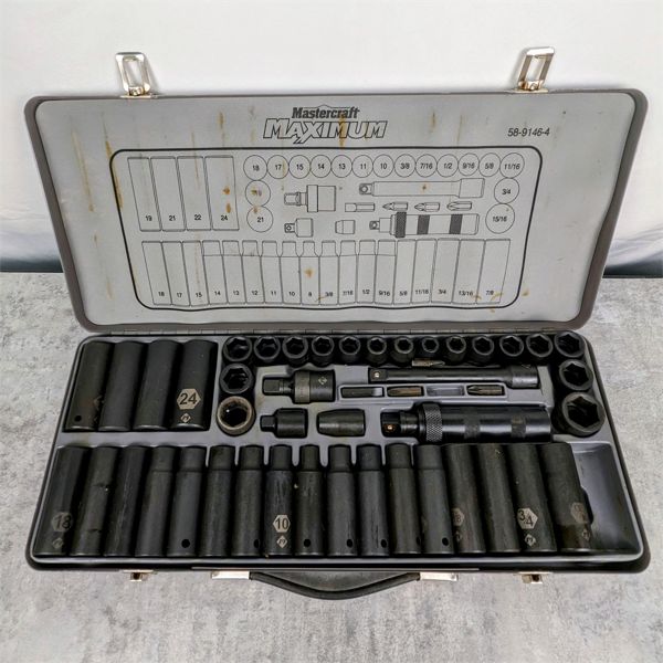 Mastercraft Maximum Impact Socket Set with Case - Missing One Socket