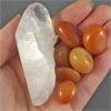 Image 2 : Lot of Polished Red Aventurine & Raw Clear Quartz Point