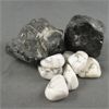 Image 1 : Lot of Raw Black Tourmaline & Polished Howlite