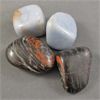 Image 1 : Lot of Polished Angelite & Black Tourmaline With Red Jasper Specimens