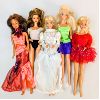 Image 1 : Lot of 5 Vintage Barbies Circa 1980's / 90's