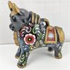 Image 1 : Hand Painted Ceramic Bull With Floral Motifs