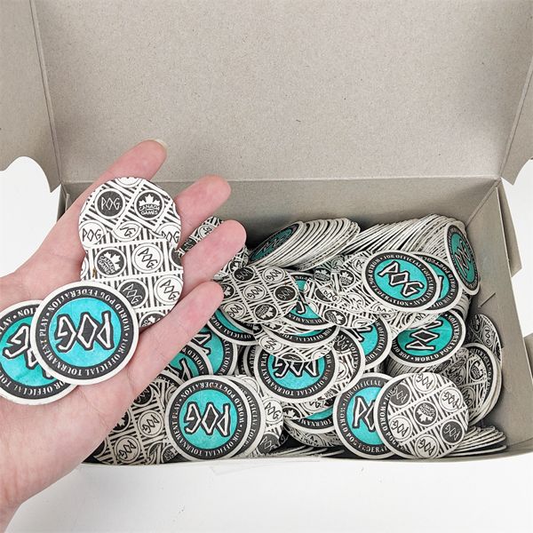 Box of Vintage Milk Bottle POG's 