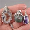 Image 2 : Moss Agate Pendant, Oco Geode Pendant, Amethyst Pendant and Aventurine Spoon