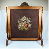 Image 1 : Beautiful Solid Wood & Needle Point Vintage Fire Place Screen 