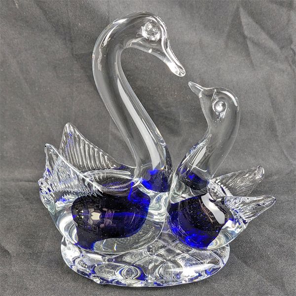 Hand Blown Glass Swans