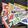 Image 1 : Lot of 23 NHL Vintage Team Pennant Flags (See Photos for Complete List of Teams)