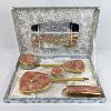 Image 1 : Beautiful 1950's Vanity Set with Brushes, Mirror, Jars and Mirrored Box