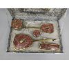 Image 9 : Beautiful 1950's Vanity Set with Brushes, Mirror, Jars and Mirrored Box