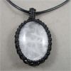 Image 2 : NEW Macramé Wrap Quartz Gemstone Pendant Necklace - Adjustable Size