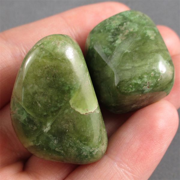 Set of 2 Green Garnet Specimens