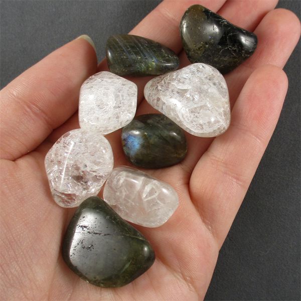 Lot of Polished Labradorite & Crackle Quartz Specimens