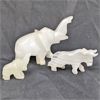 Image 1 : Lot of 2 Onyx Stone Elephants & An Onyx Stone Bull Statue