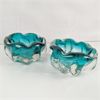 Image 1 : Set of 2 Handblown Glass Ashtrays