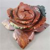 Image 1 : Large Red Jasper & Bloodstone Peony Flower 