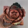Image 4 : Large Red Jasper & Bloodstone Peony Flower 