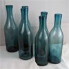Image 1 : Set of 6 Blue Hand Blown Glass Oil Bottles 