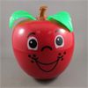 Image 1 : Vintage 1972 Fisher Price Happy Apple Musical Chime Red Roly Poly Toy
