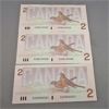 Image 2 : Set of 3 - 1986 Two Dollar Canadian Bank Notes - Appears Uncirculated