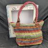 Image 1 : The Sak Cambria Crochet & Leather Multi Color Purse Tote Dual Handle