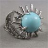 Image 1 : Sun & Moon Stone Ring - Adjustable Size 6.5 to 8