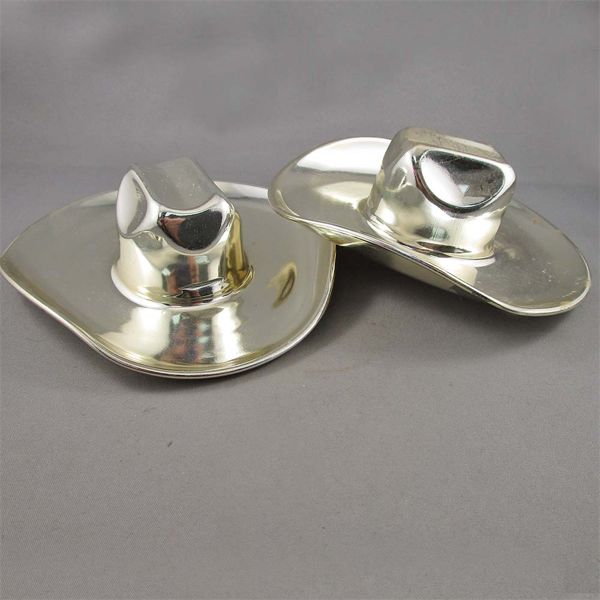 Set of 2 Brass Cowboy Hats 5.5" x 5.25" x 1.5"