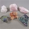 Image 2 : Set of 6 Crystals - Pink Kunzite, Aragonite Sputnik, Labradorite, Rainbow Fluorite