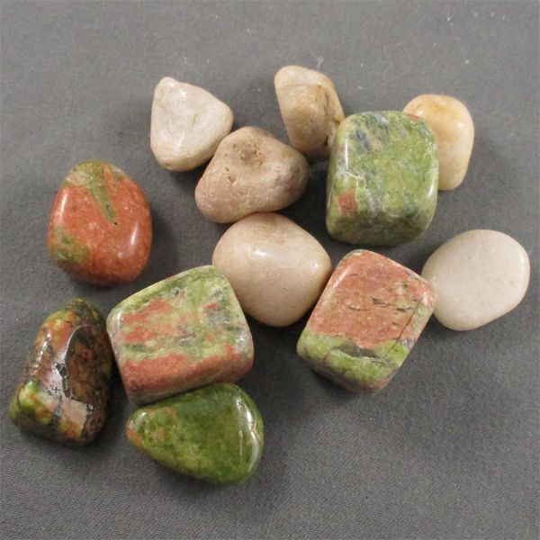 Lot of Polished Unakite & Pink Amethyst 