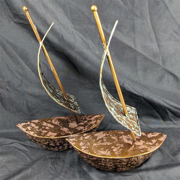 Lot of 2 Metal Decorative Ships