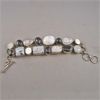 Image 2 : Quartz, Garnet & Black Onyx Gemstone Bracelet - Adjustable 7" to 8"