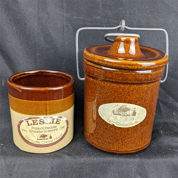 Set of 2 Leslie Cheese House Crocks