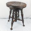 Image 1 : Antique Non Rising Claw Foot Piano Stool 16" Tall