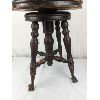 Image 2 : Antique Non Rising Claw Foot Piano Stool 16" Tall