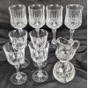 Image 1 : Lot of 8 Fine Leaded Glass Crystal Wine Glasses and Cream & Sugar Bowl