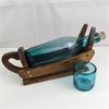 Image 3 : Henkell Trocken Ice Bucket & Wooden Wine Bottle Stand With Blown Glass Bottle and Cup