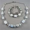 Image 1 : Beautiful Aquamarine Gemstone Necklace and Bracelet Set