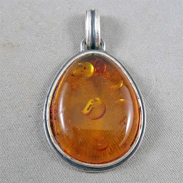 Sterling Silver Amber Pendant